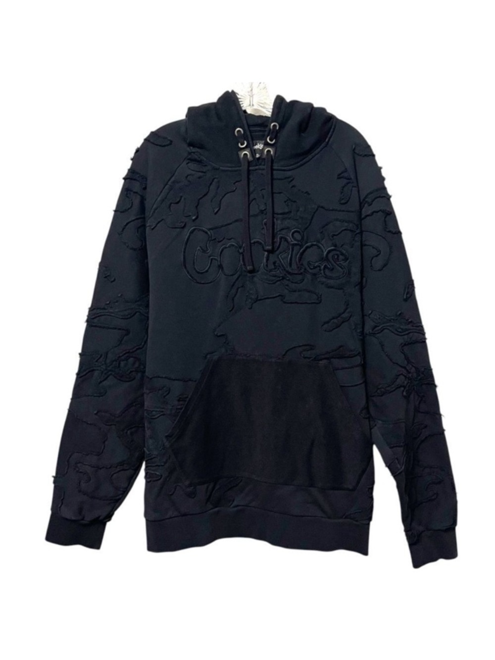 COOKIES Men’s Raw Seam Stitched Double Hooded Sweatshirt XL
